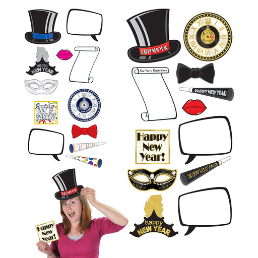New Year Photo Fun Signs – 4"-9" – (12/Pkg) by Beistle for New Years Photo Fun Signs