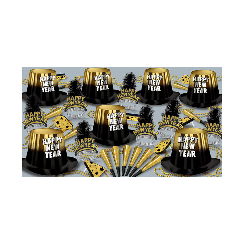 Gold Entertainer Asst for 50 by Beistle for New Years 50 Person Assortments