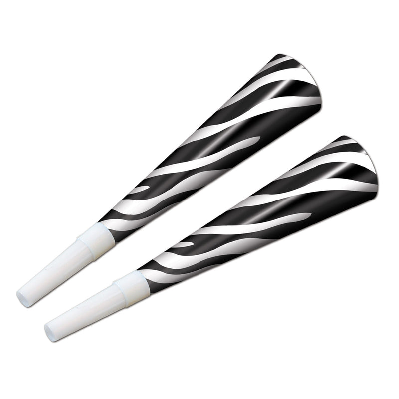 Zebra Print Horns – 9" by Beistle for New Years Paper Horns
