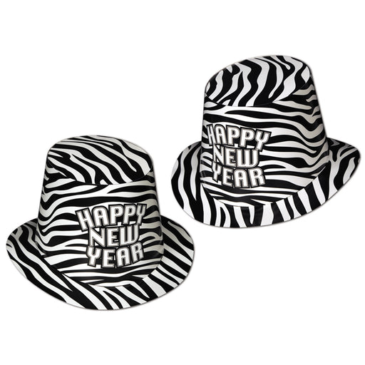 Zebra Print Hi-Hat by Beistle for New Years Paper