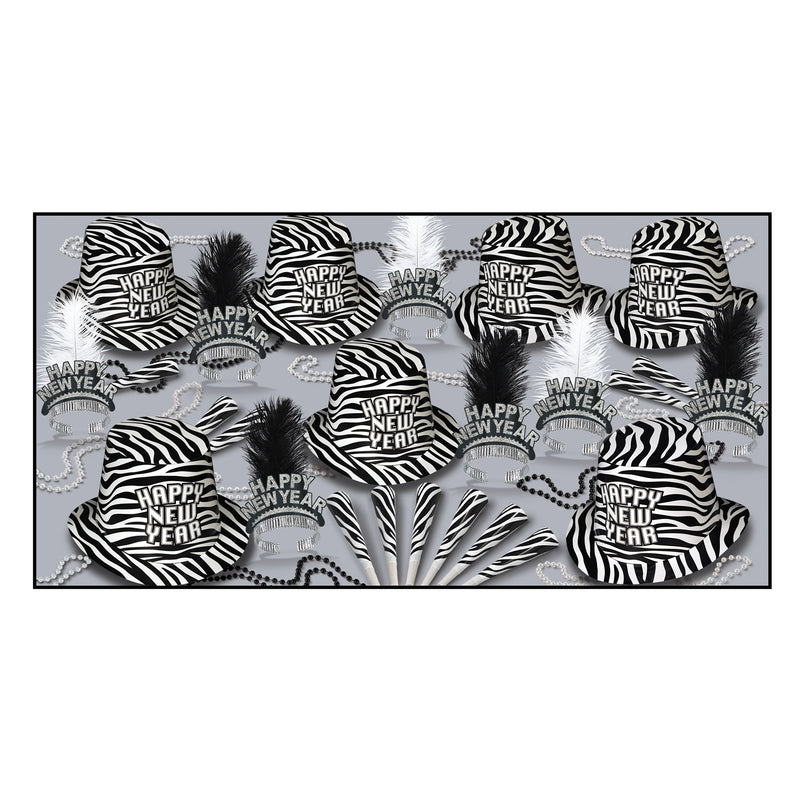 Zebra Print Asst for 50 by Beistle for New Years 50 Person Assortments