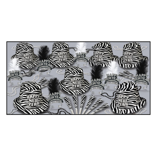 Zebra Print Asst for 50 by Beistle for New Years 50 Person Assortments