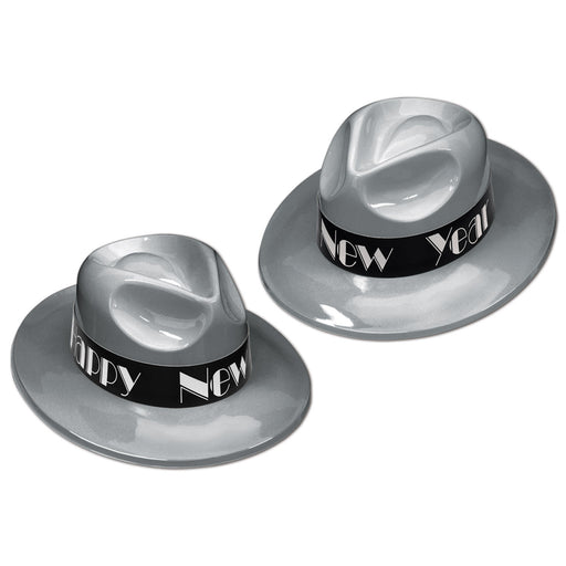 Silver Swing Fedora by Beistle for New Years Plastic