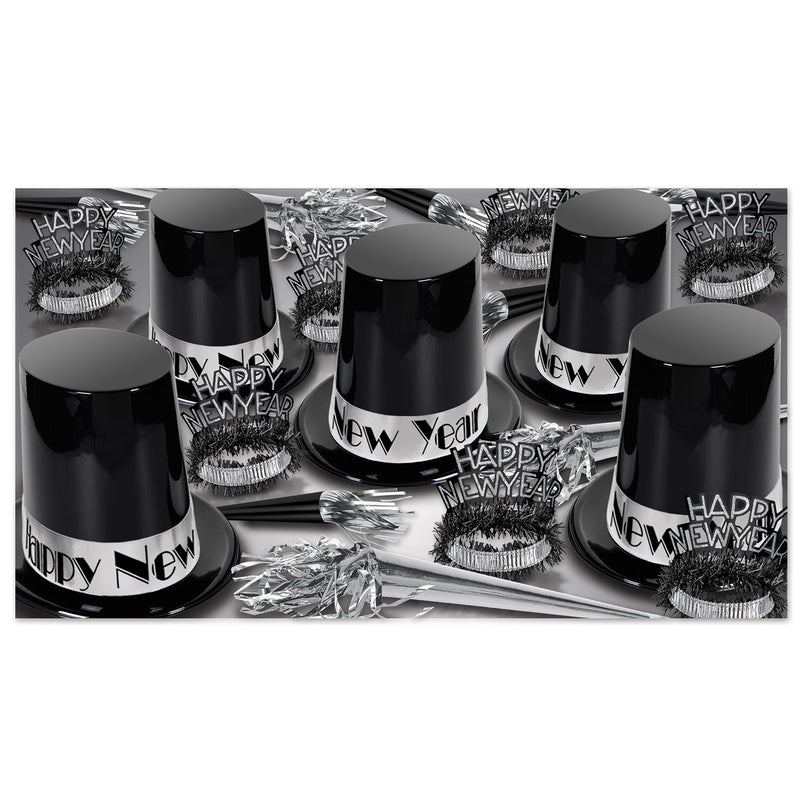 The Big Top Hat Silver Asst for 50 by Beistle for New Years 50 Person Assortments