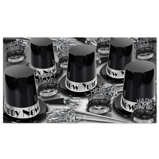 The Big Top Hat Silver Asst for 50 by Beistle for New Years 50 Person Assortments