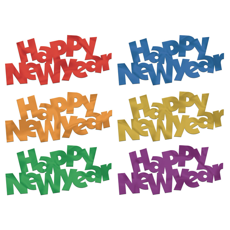 Jumbo Happy New Year Fanci-Fetti – 2¼" x 4¾" – (6/Pkg) by Beistle for New Years Fanci-Fetti