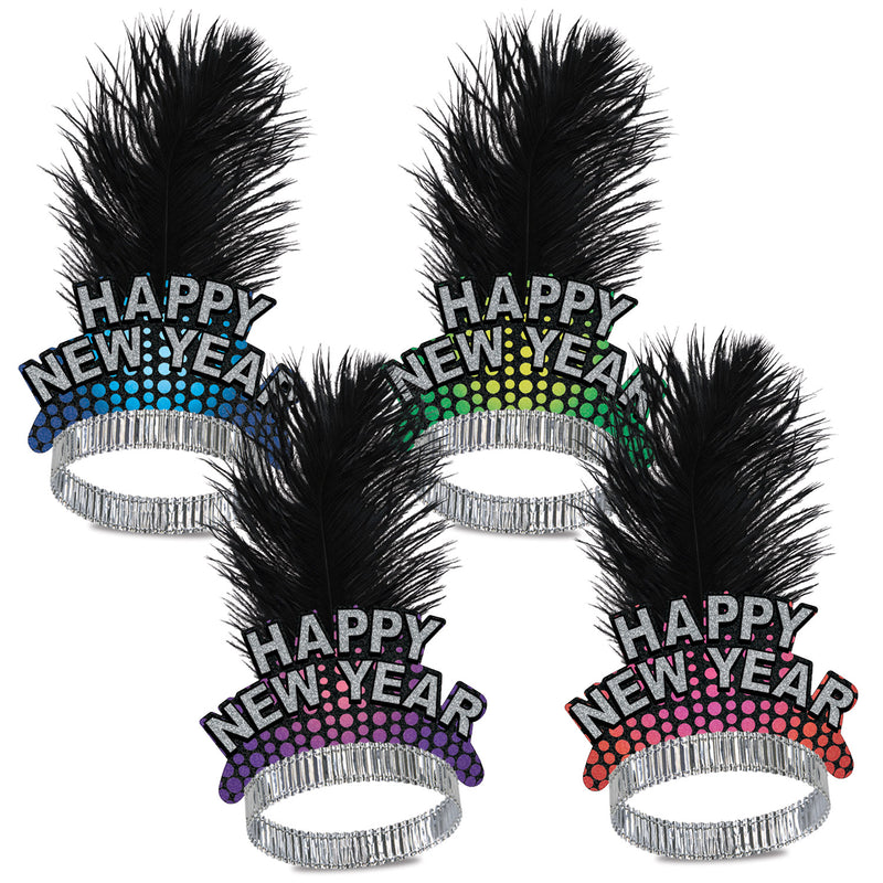 Cheers To The New Year Tiaras by Beistle for New Years Plumed