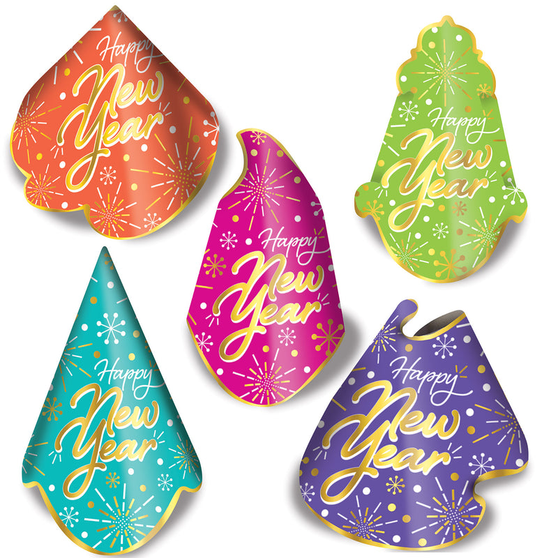 Neon Burst Hat Assortment by Beistle for New Years Foil