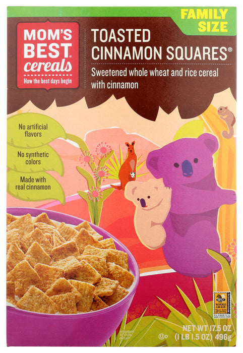MOMS BEST: Toasted Cinnamon Squares Cereal, 17.5 oz