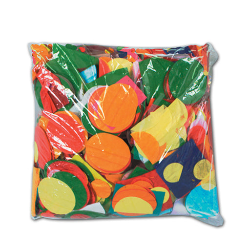 Pkgd Arcade Confetti – 1"-2" circles/squares – (8 Oz/Pkg) by Beistle for New Years Tissue