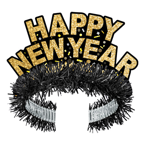 Confetti New Year Tiara by Beistle for New Years Fringed
