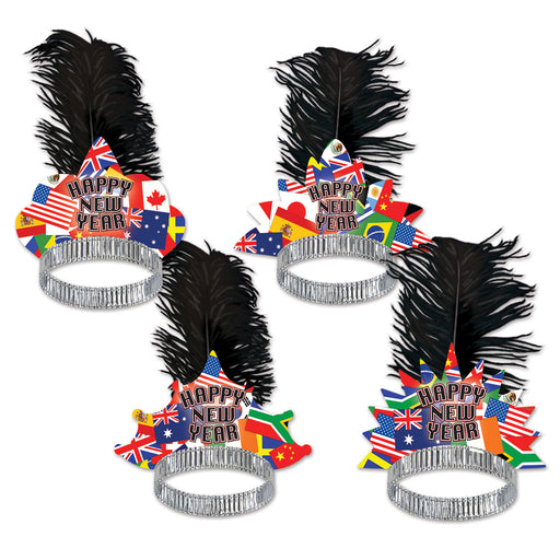 International Tiaras by Beistle for New Years Plumed
