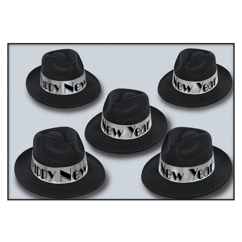 Swing Silver Fedora by Beistle for New Years Velour