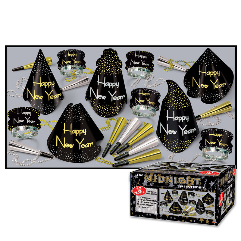 Midnight Asst for 10 by Beistle for New Years 10 Person Assortments