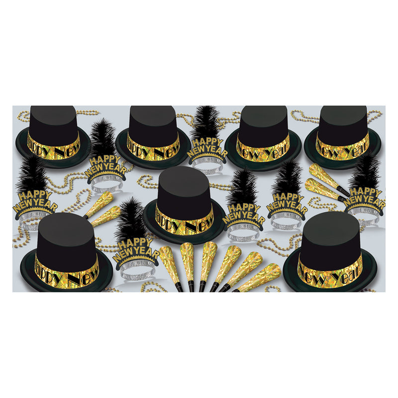 Gold Top Hat Asst for 50 by Beistle for New Years 50 Person Assortments