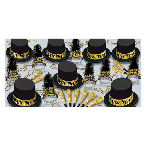 Gold Top Hat Asst for 50 by Beistle for New Years 50 Person Assortments