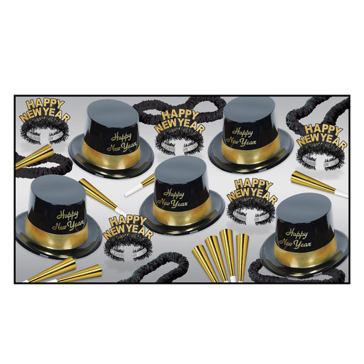Gold Legacy Asst for 10 by Beistle for New Years 10 Person Assortments