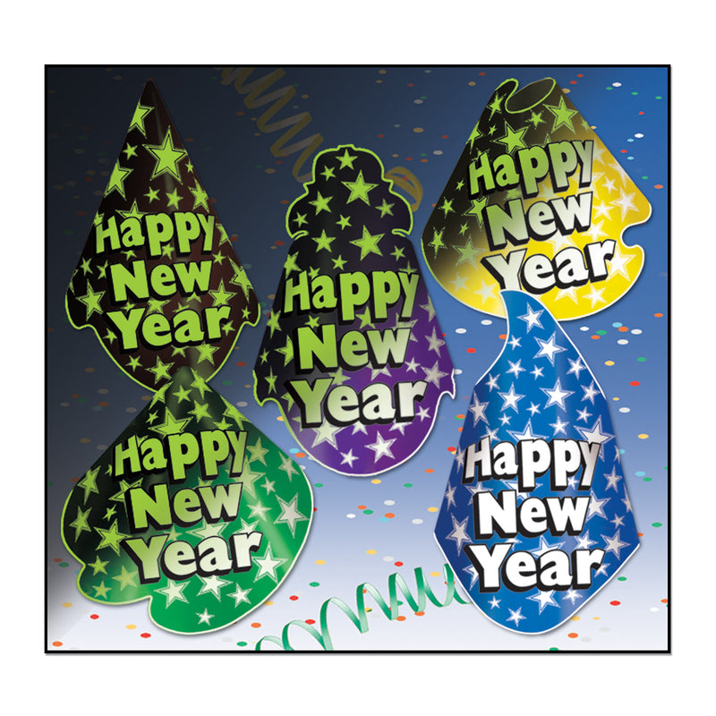 Midnight Glow Hat Assortment by Beistle for New Years Paper