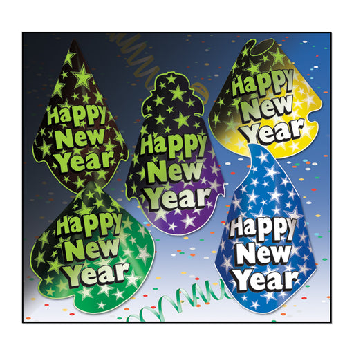 Midnight Glow Hat Assortment by Beistle for New Years Paper