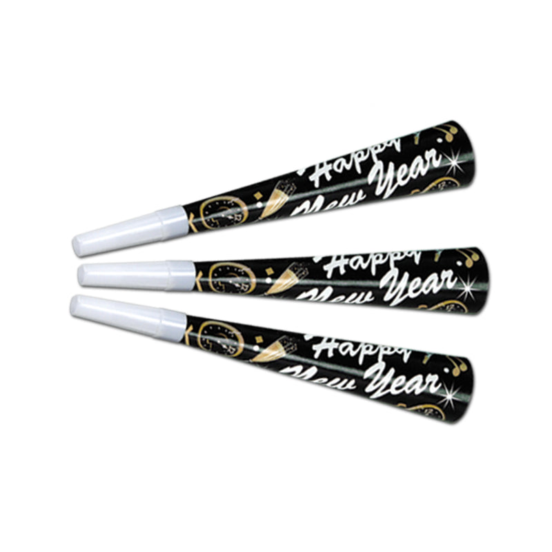 New Year Tymes Horns – 9" by Beistle for New Years Paper Horns