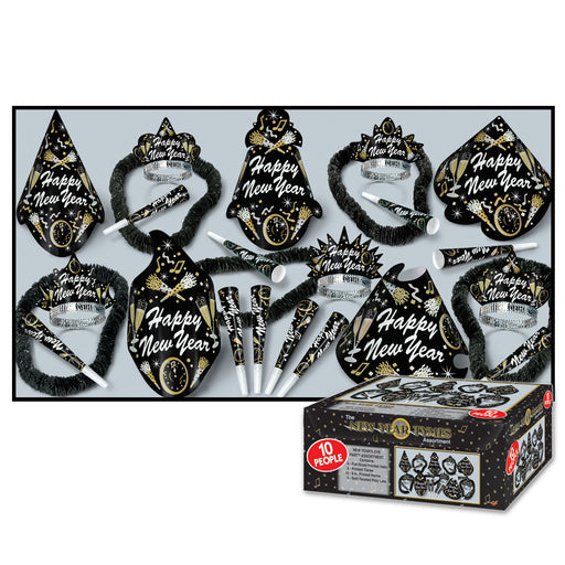 New Year Tymes Asst for 10 by Beistle for New Years 10 Person Assortments