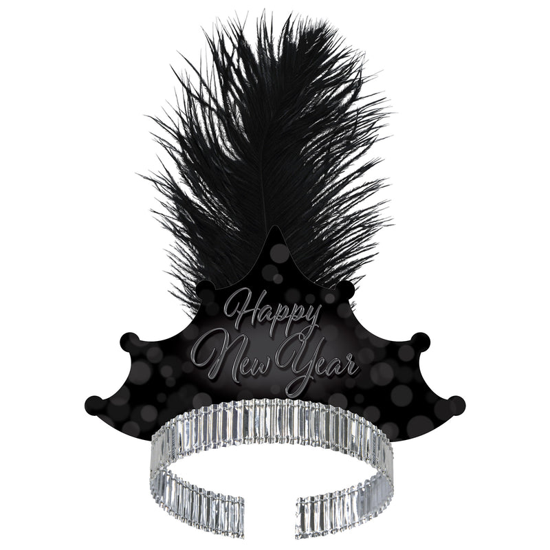 Blackout New Year Tiara by Beistle for New Years Foil