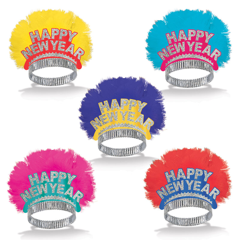 HNY Bird Of Paradise Tiaras by Beistle for New Years Spread Feathered