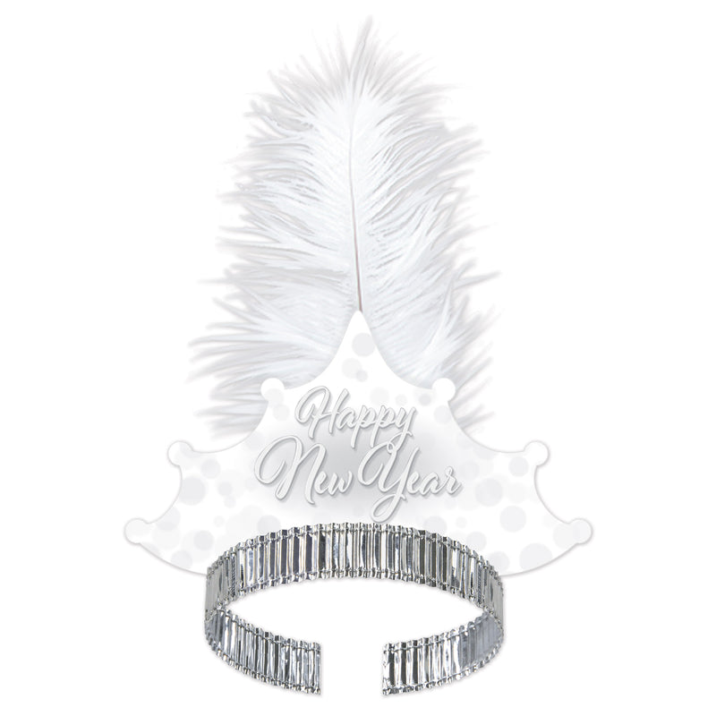 Whiteout New Year Tiara by Beistle for New Years Foil
