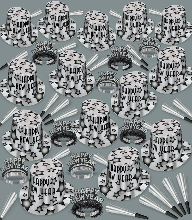 Gem-Star Silver Deluxe Asst for 100 by Beistle for New Years 100 Person Assortments