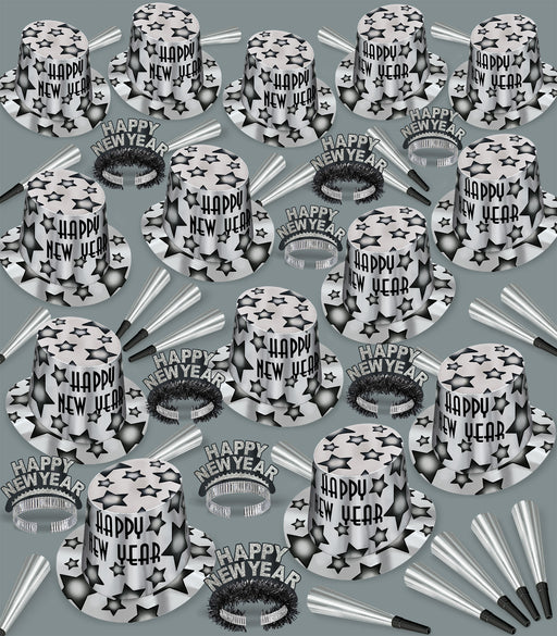 Gem-Star Silver Deluxe Asst for 100 by Beistle for New Years 100 Person Assortments