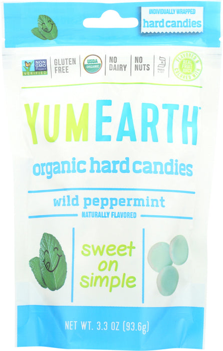 YUMMY EARTH: Organic Mint Drops Wild Peppermint, 3.3 oz