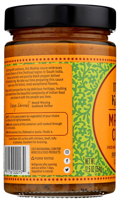 MAYA KAIMAL: Indian Simmer Sauce Madras Curry Spicy, 12.5 oz