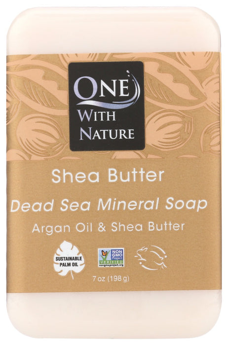 The Dead Sea's rich mineral salts deeply cleanse and tone while restoring the skin's natural pH. This unique soap combines pure Dead Sea salt, argan oil and shea butter in a natural vegetable base. Triple milled* right at the source &mdash; The Dead Sea. Absolutely nothing artificial. Warm and light vanilla scent.
*Triple milling creates a higher quality, longer lasting bar.