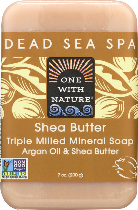 ONE WITH NATURE: Shea Butter Triple Milled Mineral Soap Bar, 7 oz