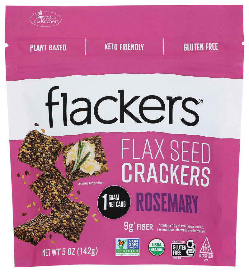 DOCTOR IN THE KITCHEN: Flackers Flax Seed Crackers Rosemary, 5 oz - No Brand For Less