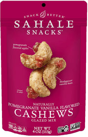 Whole roasted cashews paired with pomegranate-flavored apples and a touch of pure vanilla bean.