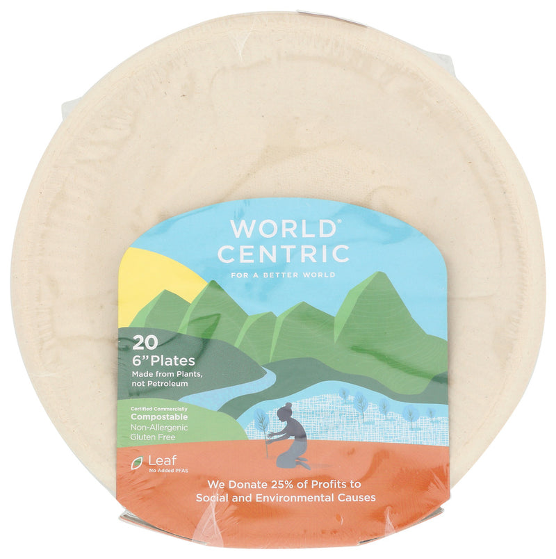 WORLD CENTRIC: Ripple Edge Fiber Plates 6 Inches, 20 pc
