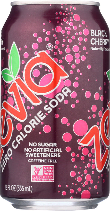 ZEVIA: All Natural Zero Calorie Soda Black Cherry 6-12 fl oz, 72 fl oz