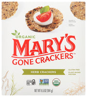 Our Traditional Cracker Gets Culinary!
This is our original cracker under the influence of herbs. A select blend of organic herbs and spices brings a culinary flair to our traditional recipe of organic, gluten free, whole grain brown rice, quinoa, flax seeds, and sesame seeds. Mary's Gone Crackers® Herb Crackers appeal to your epicurean side with fields of rosemary, a touch of garlic and even a hint of lemon.