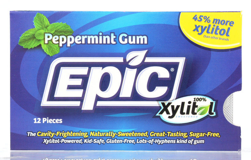 EPIC DENTAL: Peppermint Xylitol Gum, 12 Pc - No Brand For Less