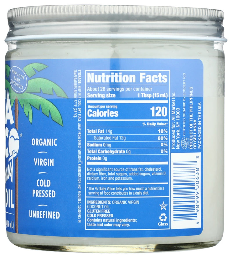 VITA COCO: Organic Unrefined Coconut Oil, 14 oz