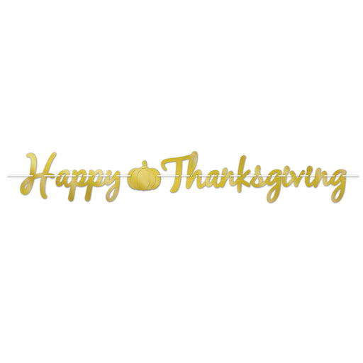 Foil Happy Thanksgiving Streamer – 6½" x 5' – (1/Pkg) by Beistle for Thanksgiving/Fall Streamers