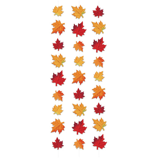 Deluxe Fabric Autumn Leaves Stringers – 10' – (3/Pkg) by Beistle for Thanksgiving/Fall Fabric