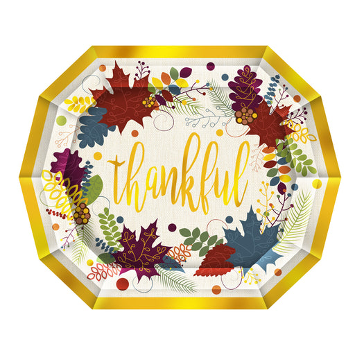 Friendsgiving Dinner Plates – 9" x 11" – (8/Pkg) by Beistle for Thanksgiving/Fall Plates-Dinner