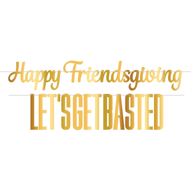 Foil Friendsgiving Streamer Set – 7" x 4' – (1/Pkg) by Beistle for Thanksgiving/Fall Streamers