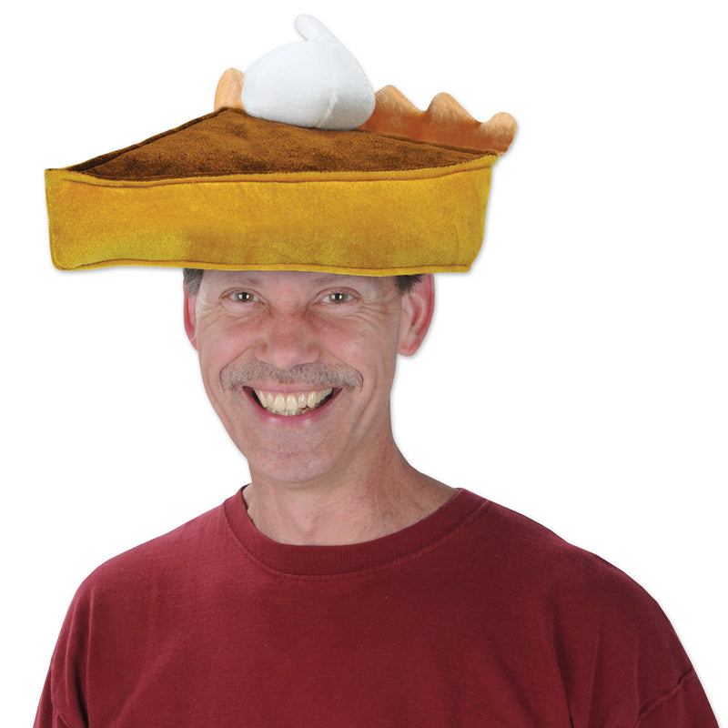 Plush Pumpkin Pie Hat – (1/Card) by Beistle for Thanksgiving/Fall Plush