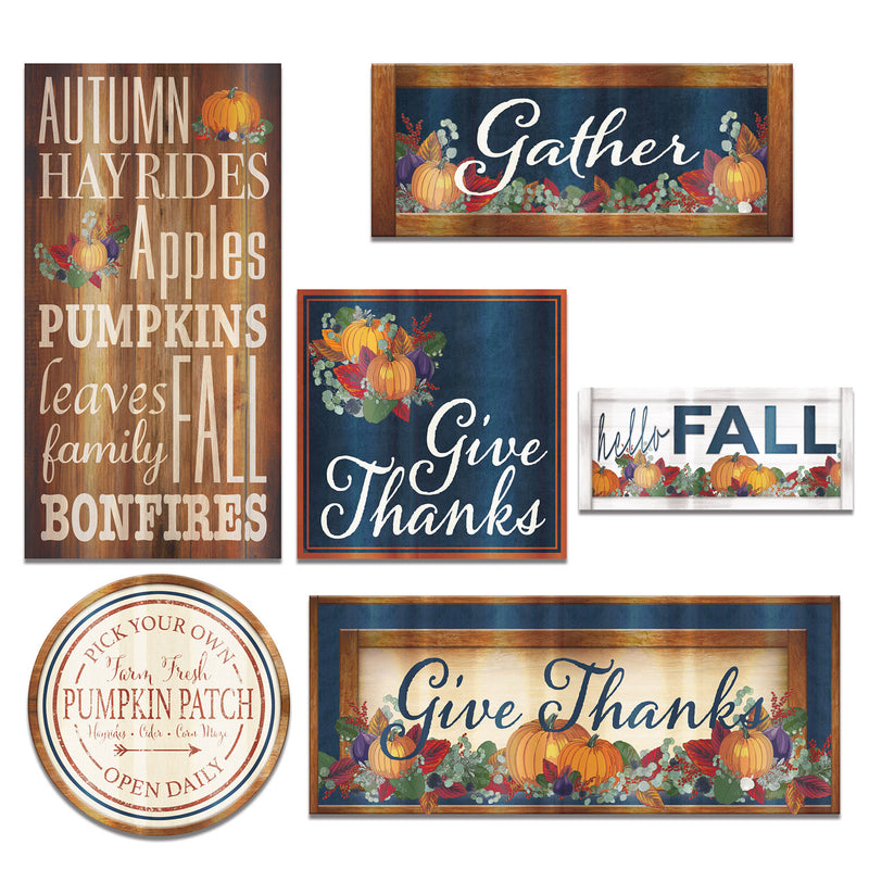 Foil Fall Thanksgiving Cutouts – 7"-14½" – (6/Pkg) by Beistle for Thanksgiving/Fall Foil