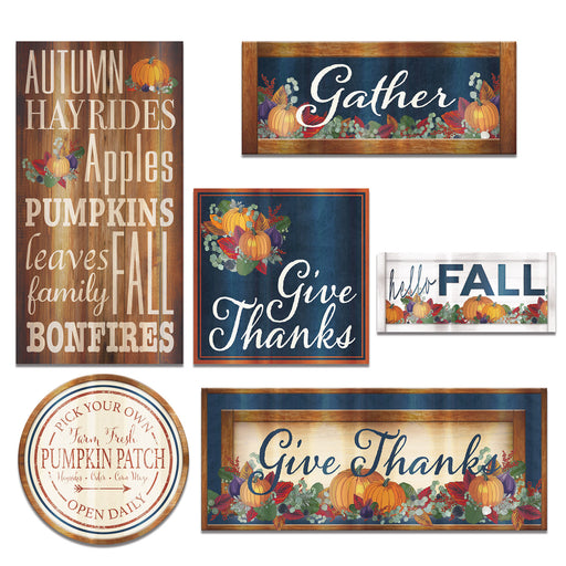 Foil Fall Thanksgiving Cutouts – 7"-14½" – (6/Pkg) by Beistle for Thanksgiving/Fall Foil