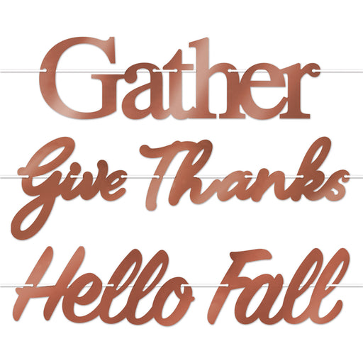 Foil Fall Thanksgiving Streamer Set – 8" x 2' – (1/Pkg) by Beistle for Thanksgiving/Fall Streamers