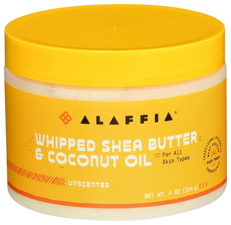 ALAFFIA: Whipped Shea Butter and Coconut Oil Unscented, 4 oz - No Brand For Less